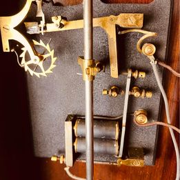 A rare mahogany cased Art Deco factory electric clock circa 1930 in lovely condition