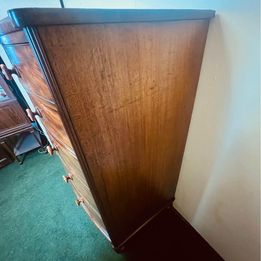 A large and impressive Victorian mahogany bow fronted chest of drawers with fantastic colour