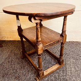 A fascinating metamorphic single Monks table or chair made from quarter sawn oak