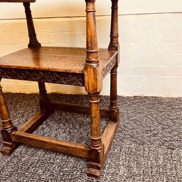 A fascinating metamorphic single Monks table or chair made from quarter sawn oak