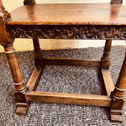 A fascinating metamorphic single Monks table or chair made from quarter sawn oak