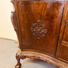 A fantastic quality Chippendale revival mahogany bow fronted sideboard