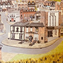 A fabulous Stuarts original of Wilmslow pencil signed "Memories of Macclesfield"