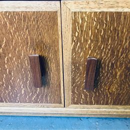 A fabulous Mid-Century low console cabinet hand made from solid oak