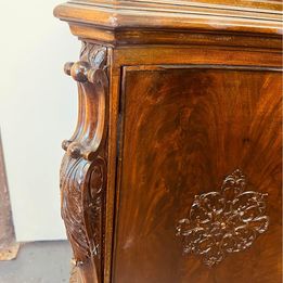 A fantastic quality Chippendale revival mahogany bow fronted sideboard