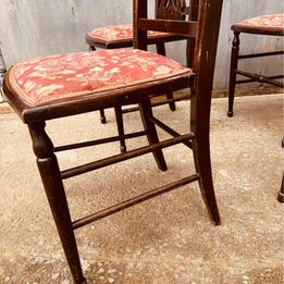 A matching set of four late nineteenth century Edwardian mahogany side chairs