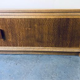 A fabulous Mid-Century low console cabinet hand made from solid oak