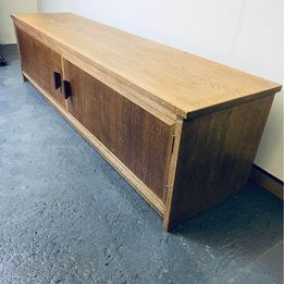 A fabulous Mid-Century low console cabinet hand made from solid oak