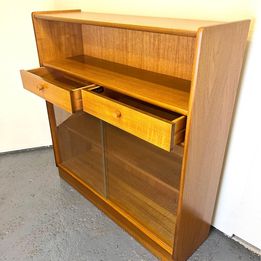 A fantastic Mid Century Nathan glazed bookcase C1960