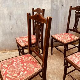 A matching set of four late nineteenth century Edwardian mahogany side chairs