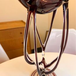 A wonderful extra Large hand blown dark rich amethyst Purple Jellyfish Art Glass by Jozefina Krosno