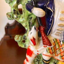 Load image into Gallery viewer, A stunning large Staffordshire flatback figure of &quot;SCOTTISH HIGHLANDER&quot; spill vase