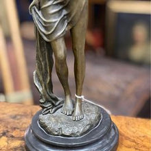 Load image into Gallery viewer, A stunning large French Art Nouveau bronze antique virtue figure signed Jean Patoue