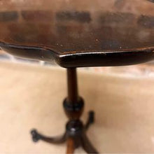 Load image into Gallery viewer, Antique oval mahogany wine table ,the carved piecrust top above a revolving turned stem