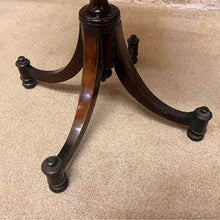 Load image into Gallery viewer, Antique oval mahogany wine table ,the carved piecrust top above a revolving turned stem