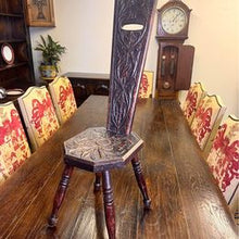 Load image into Gallery viewer, A lovely Victorian spinning chair with extensive carving to the seat and back