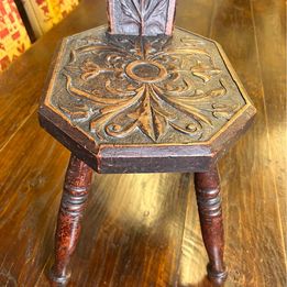 A lovely Victorian spinning chair with extensive carving to the seat and back