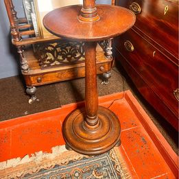 A wonderful mahogany standard reading light with a shelf for your book and Gin & Tonic