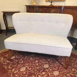 A Lovely Sofa By Vente - Unique finished in Boucle' White Fabric