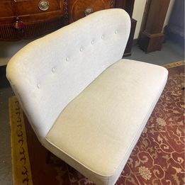 A Lovely Sofa By Vente - Unique finished in Boucle' White Fabric