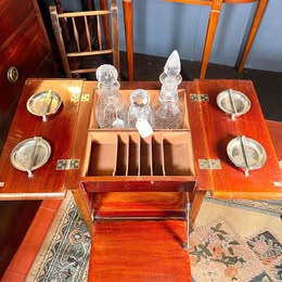 An Edwardian Flame Mahogany Cards And Drinks Table With Lovely Inlay Work C.1900