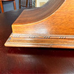 Edwardian Mahogany Napoleon Hat Mantel Clock with Westminster chime in lovely condition