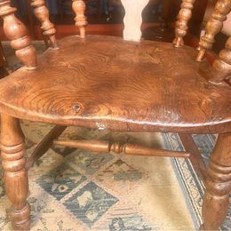 An attractive antique Windsor ash and elm farmhouse elbow chair