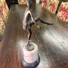 Load image into Gallery viewer, Art Deco Dancing Bronze Figure On Marble Base Signed after Dominique Alonzo