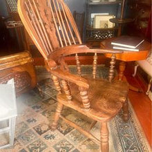 Load image into Gallery viewer, An attractive antique Windsor ash and elm farmhouse elbow chair