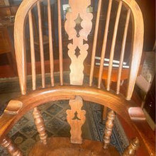 Load image into Gallery viewer, An attractive antique Windsor ash and elm farmhouse elbow chair