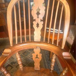 An attractive antique Windsor ash and elm farmhouse elbow chair