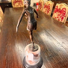 Load image into Gallery viewer, Art Deco Dancing Bronze Figure On Marble Base Signed after Dominique Alonzo