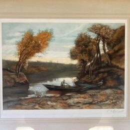 A fantastic vintage pair of original Mezzotint paintings on thick woven paper C.1900