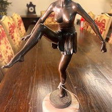 Load image into Gallery viewer, Art Deco Dancing Bronze Figure On Marble Base Signed after Dominique Alonzo