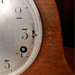 Edwardian Mahogany Napoleon Hat Mantel Clock with Westminster chime in lovely condition