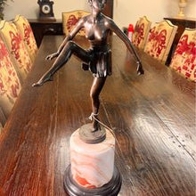 Load image into Gallery viewer, Art Deco Dancing Bronze Figure On Marble Base Signed after Dominique Alonzo