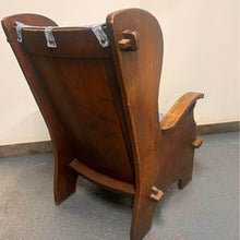 Load image into Gallery viewer, A mid nineteenth century rustic Lambing chair in well patinated oak