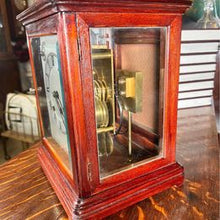 Load image into Gallery viewer, A Fabulous Flame Mahogany Four Glass Library Mantel Clock