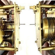 Load image into Gallery viewer, An immaculate large mahogany cased twin Fusee Striking wall clock housed in a mahogany case