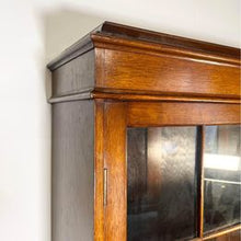 Load image into Gallery viewer, A Lovely Arts And Crafts Oak Bureau Bookcase with tooled leather writing area