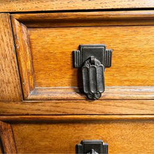 Load image into Gallery viewer, A Lovely Arts And Crafts Oak Bureau Bookcase with tooled leather writing area