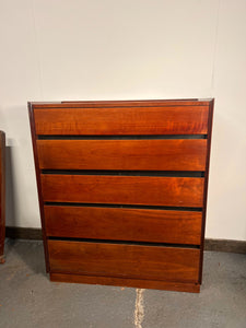 A Dillingham Mid Century Book-Matched Highboy Dresser In Fantastic Condition c 1970