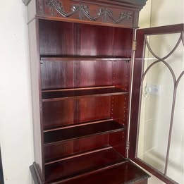 A Lovely Inlaid Bureau Bookcase With Slide Out Leather Writing Area And Plenty Of Storage