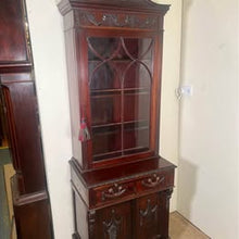 Load image into Gallery viewer, A Lovely Inlaid Bureau Bookcase With Slide Out Leather Writing Area And Plenty Of Storage