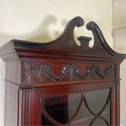 A Lovely Inlaid Bureau Bookcase With Slide Out Leather Writing Area And Plenty Of Storage