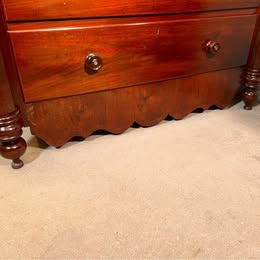 An Impressive Large Flame Mahogany Scotch Chest Flanked With Octagonal Columns