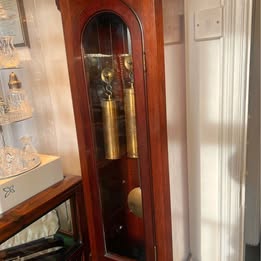 Edwardian Mahogany Longcase Regulator Clock With A Rich Flame Mahogany Case