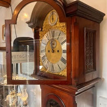 Load image into Gallery viewer, Edwardian Mahogany Longcase Regulator Clock With A Rich Flame Mahogany Case