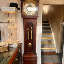 Load image into Gallery viewer, Edwardian Mahogany Longcase Regulator Clock With A Rich Flame Mahogany Case