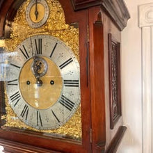 Load image into Gallery viewer, Edwardian Mahogany Longcase Regulator Clock With A Rich Flame Mahogany Case